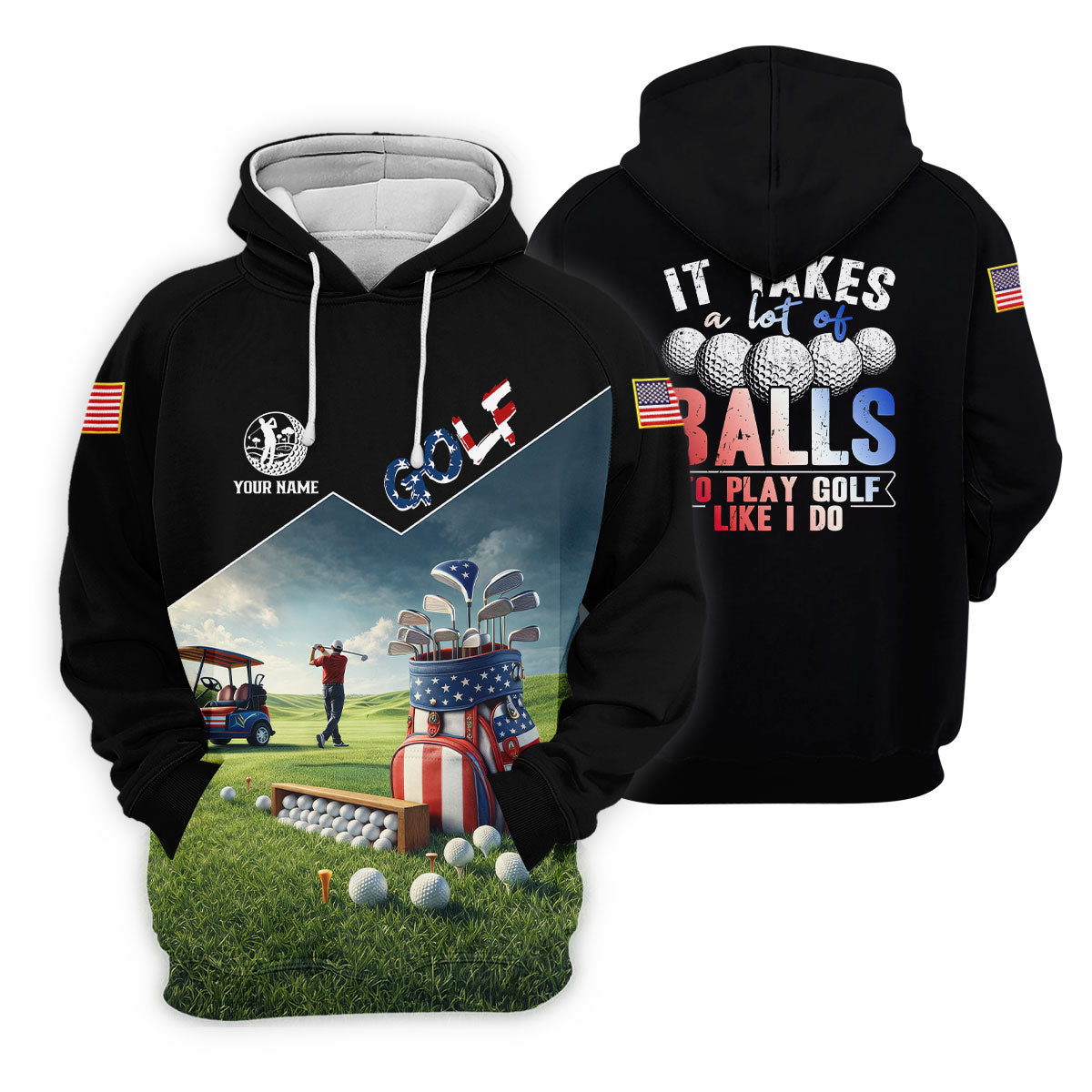 It Takes A Lot Of Balls Patriotic Golf Shirt For Women, US 250th Anniversary Funny Golf Shirt