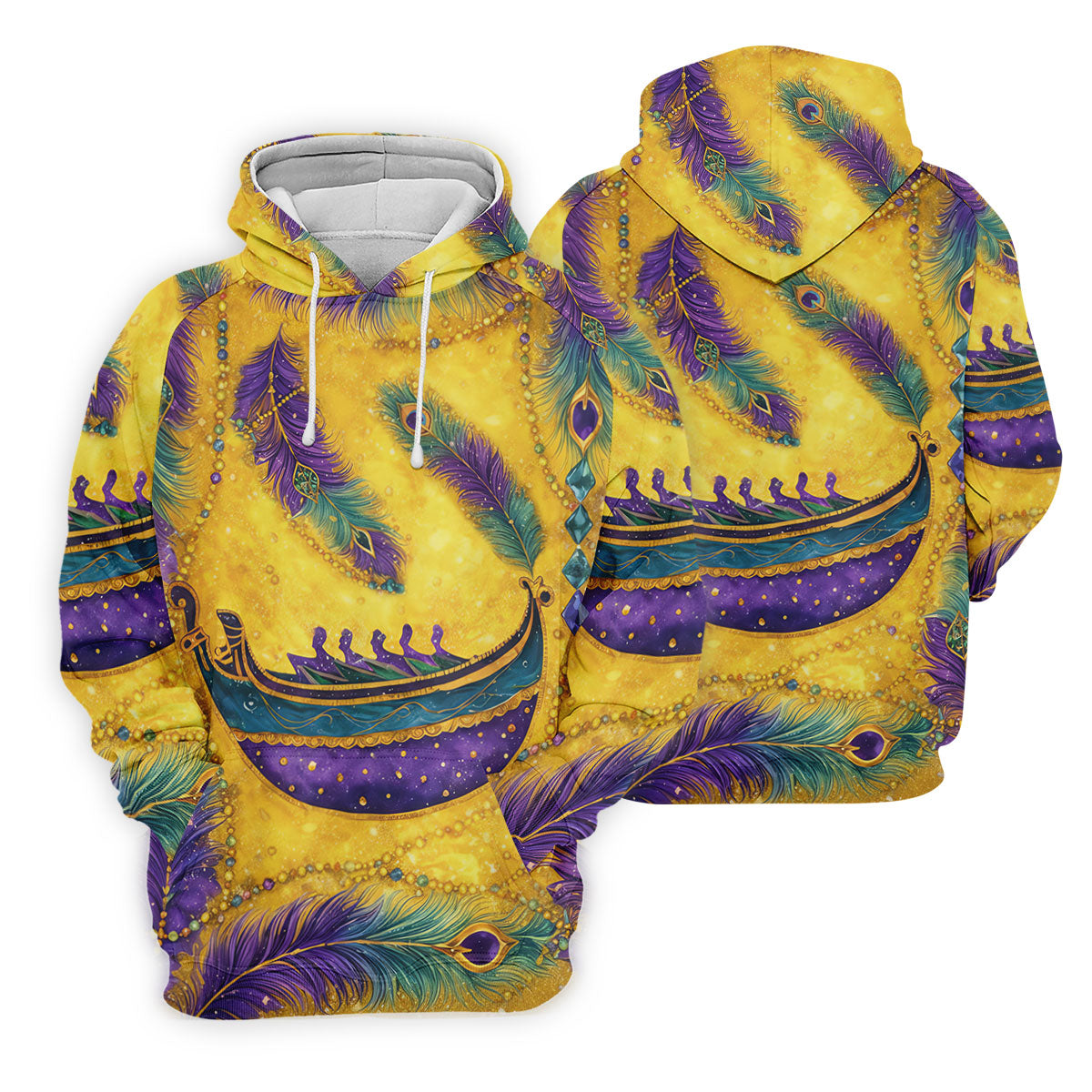 Mardi Gras Day Gradient Art Feather Print Retro Women's Golf Tops, Ladies Golf Shirts