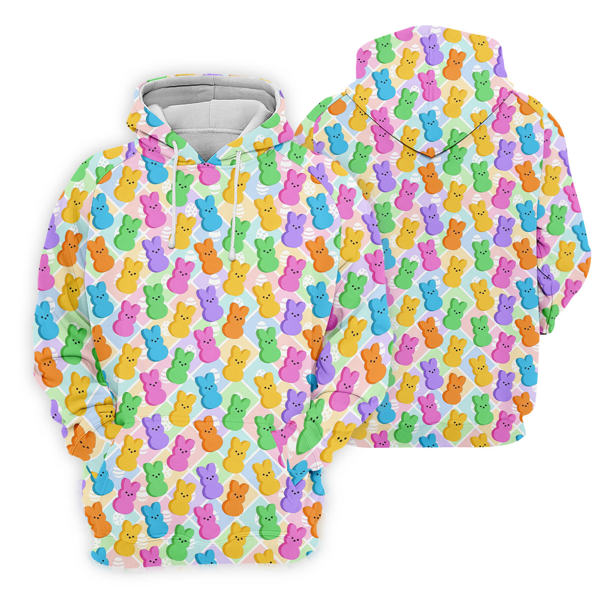 Pastel Easter Peeps Colorful Checkered Women Golf Top, Cute Golf Outfit, Ladies Golf Shirts