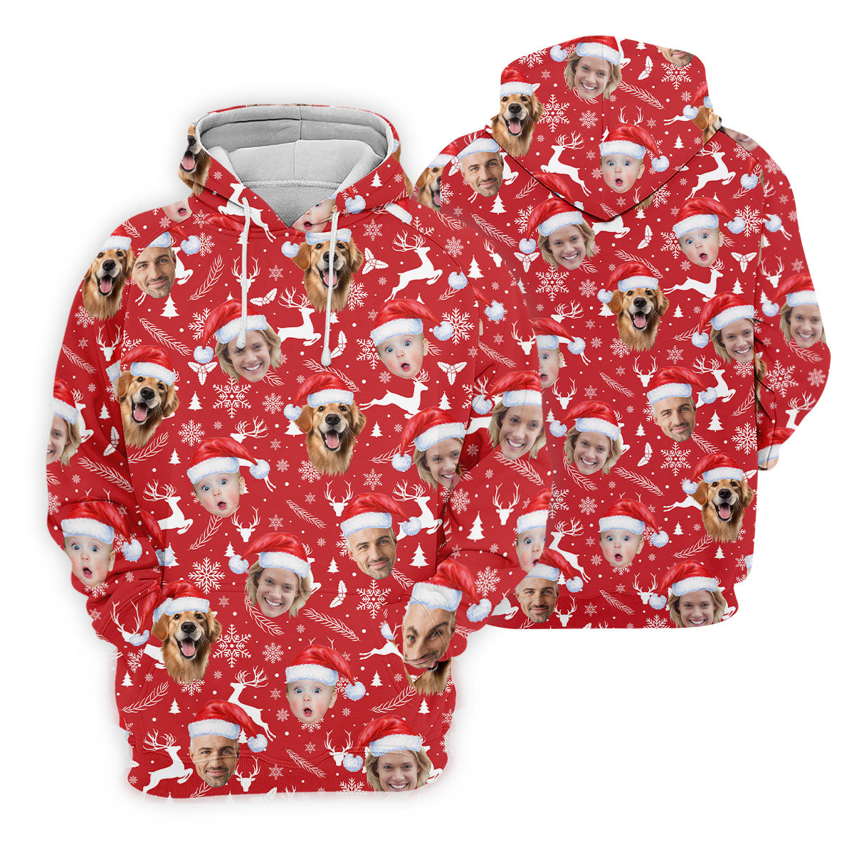 Custom Face Xmas Pattern Red Golf Shirt, Christmas Golf Shirt, Ladies Golf Shirts, Golf Gifts For Women