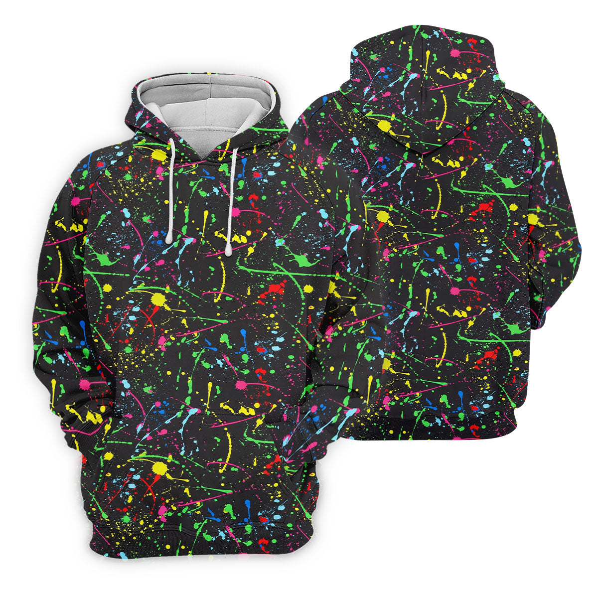 Neon Paint Splatter Pattern Golf Shirt, Women's Golf Shirt, Hawaiian Golf Shirt, Golf Polo For Women