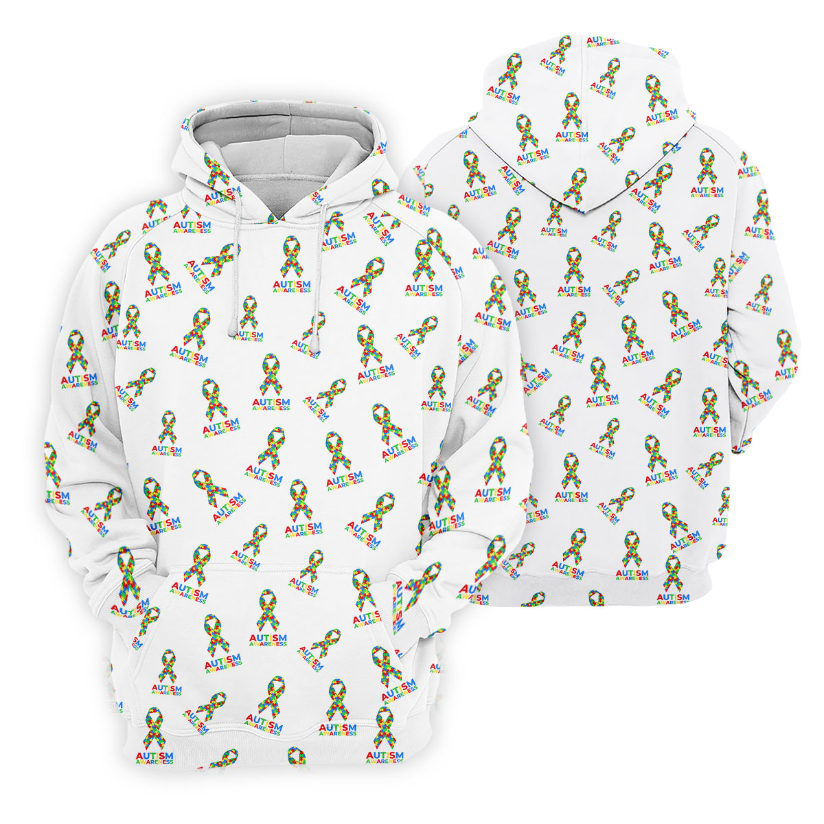 Autism Awareness Colors Autism Ribbon White Golf Shirt, Women's Golf Tops, Ladies Golf Polos