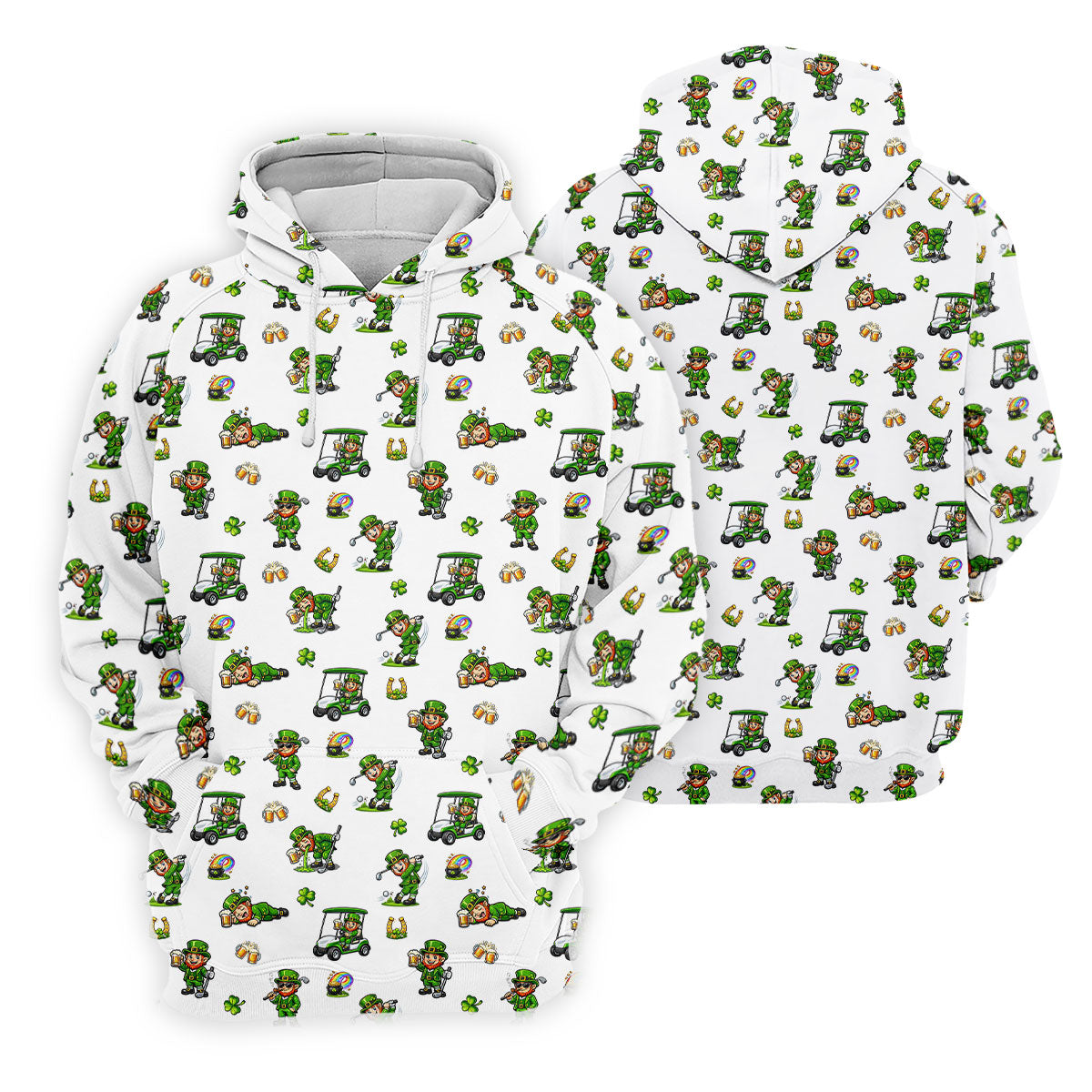 St Patrick's Day Leprechaun Golf And Beer Golf Pose Shamrock Golf Shirt, Golf Shirt For Women