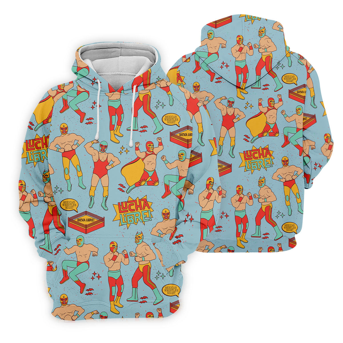 Blue Lucha Libre Mexican Wrestler Pattern Golf Shirt, Golf Tops For Women, Women’s Golf Apparel