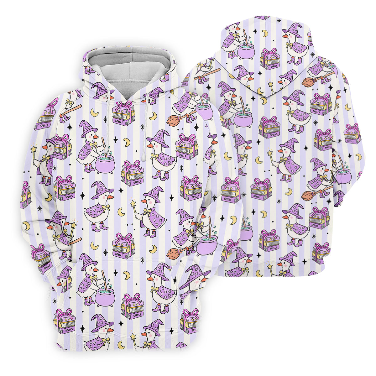 Halloween Witch Goose Purple Pastel Fun Women's Golf Shirts, Cute Golf Outfit, Ladies Golf Polos