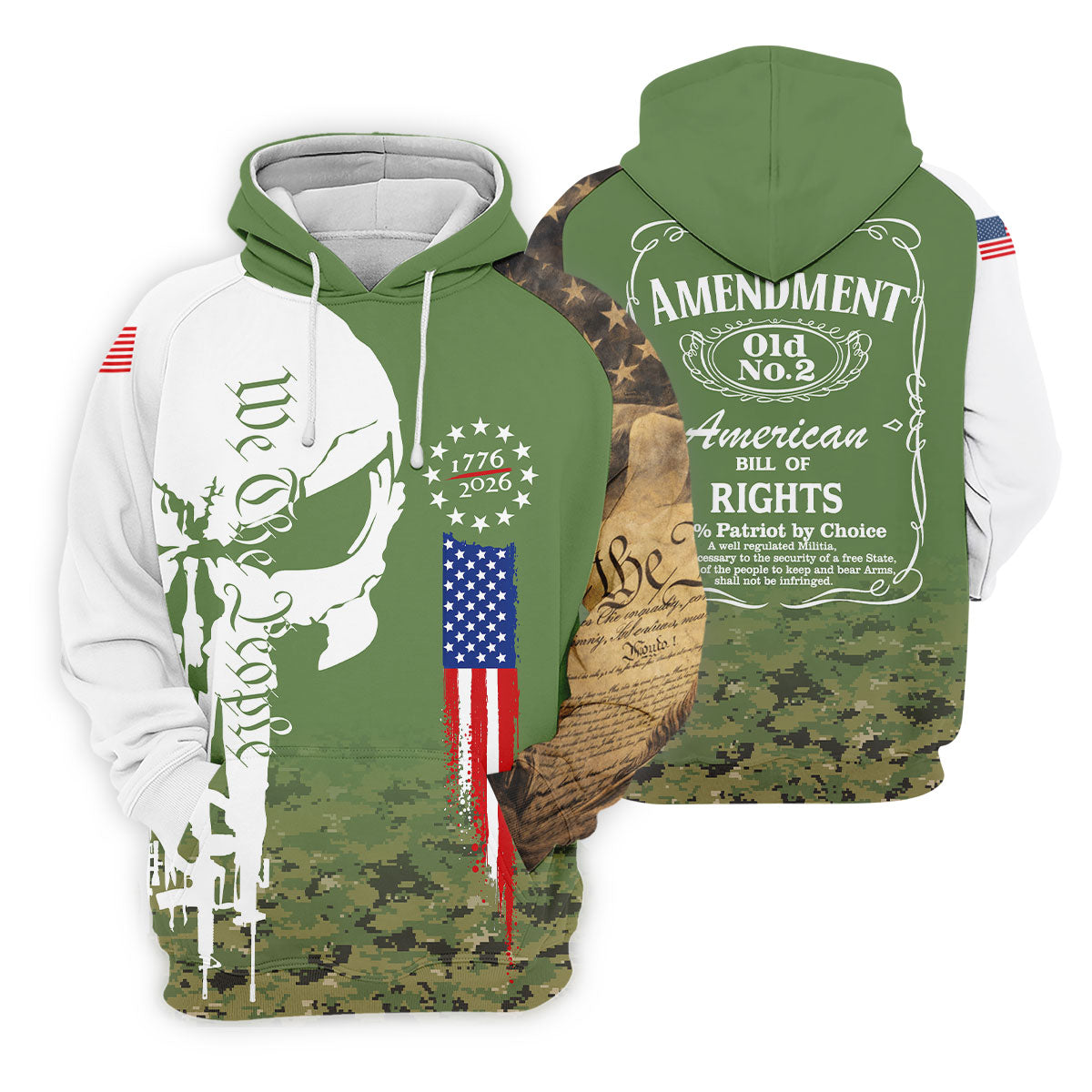 American Bill Of Rights Camo Golf Shirt, 250 Years 4th Of July Golf Shirt For Women