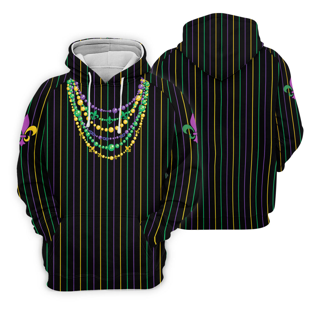 Mardi Gras Beads Necklaces Print Black Golf Shirt, Women's Golf Shirts, Ladies Golf Polos, Golf Shirt For Women