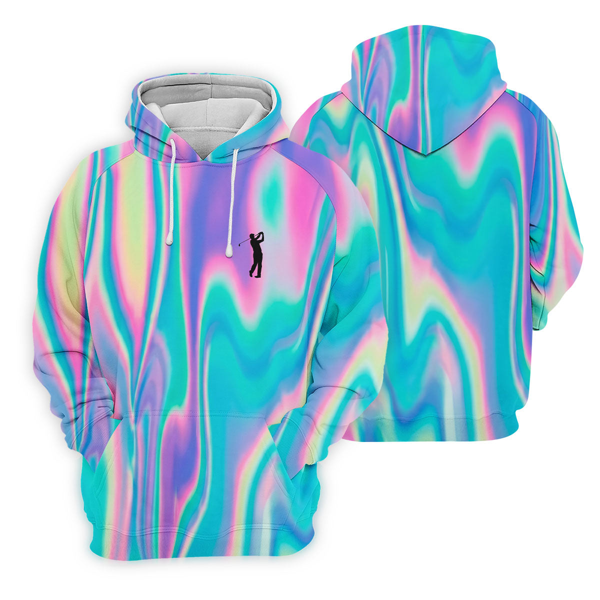 Shimmering Gradient Pattern Women's Golf Tops, Ladies Golf Shirts, Ladies Golf Polos, Golfing Apparel