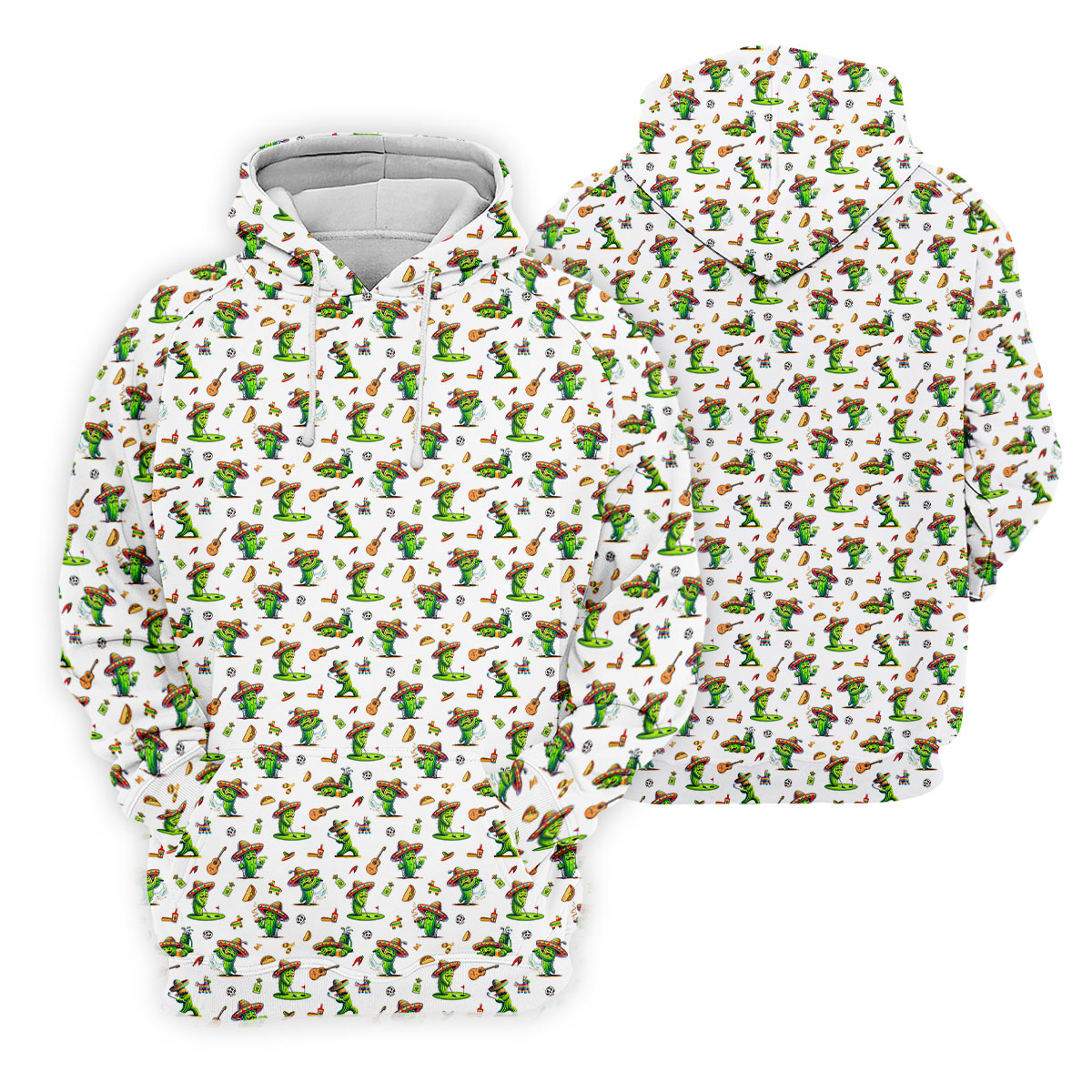 Cartoon Mustach Funny Cactus Cinco De Mayo Celebration Fiesta Themed White Golf Shirt For Women