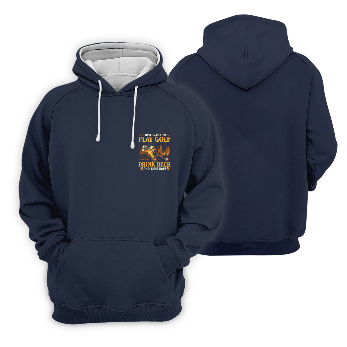 I Just Want To Play Golf Drink Beer And Take Naps Navy Golf Shirt, Fun Women's Golf Shirts