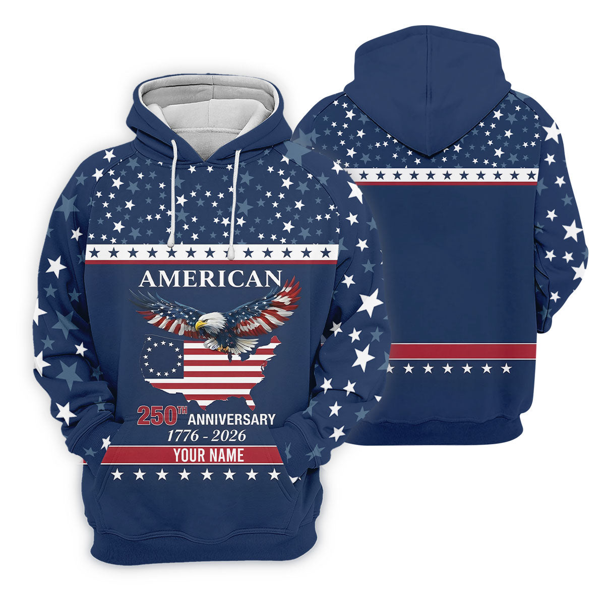 American Bald Eagle 250th Anniversary Patriotic Stars Golf Shirt, 4th Of July Golf Shirt For Women