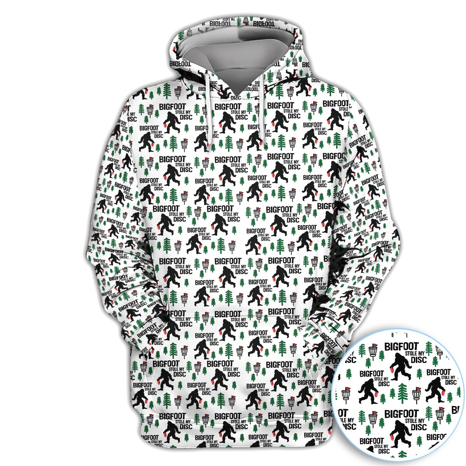Funny Disc Golf Polo Shirt, Bigfoot Sasquatch Disc Golfer Gift Shirt for Men