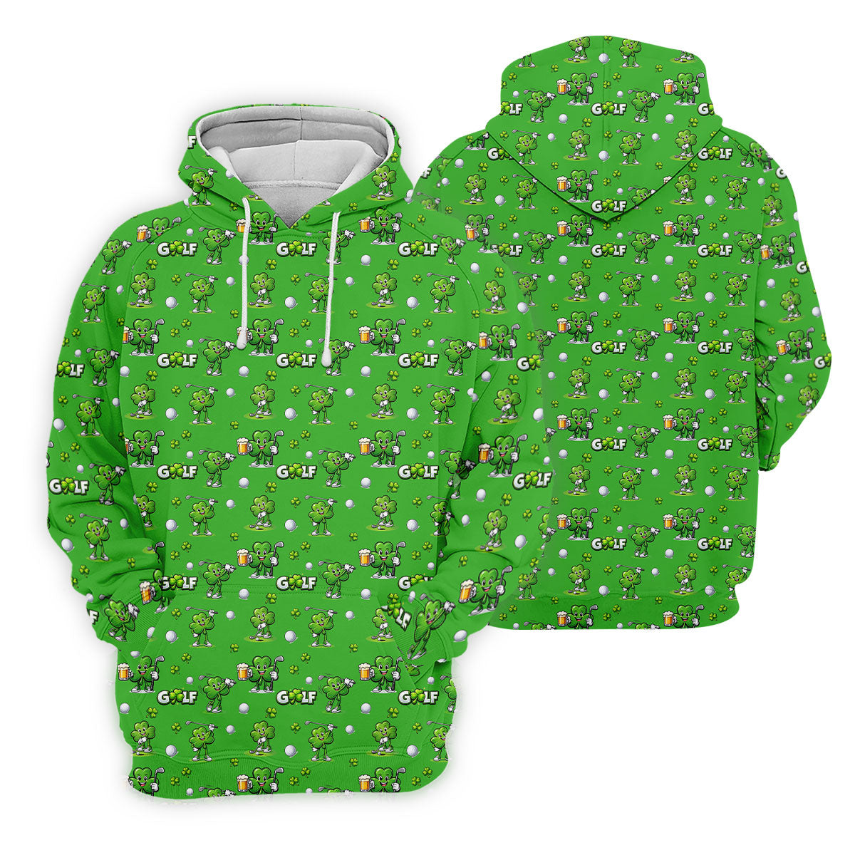 Three Leaf Clover Golf And Beer St Patrick's Day Green Golf Shirt, Women's Golf Shirts, Ladies Golf Polos