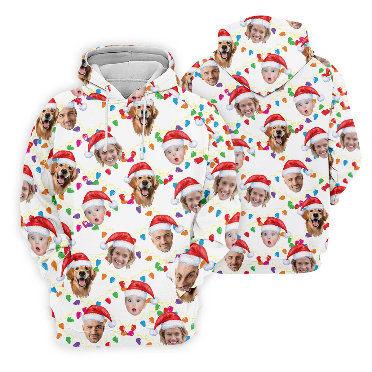 Custom Face Christmas White Polo ShirtFunny Christmas Shirts For Family, Golf Gifts For Women
