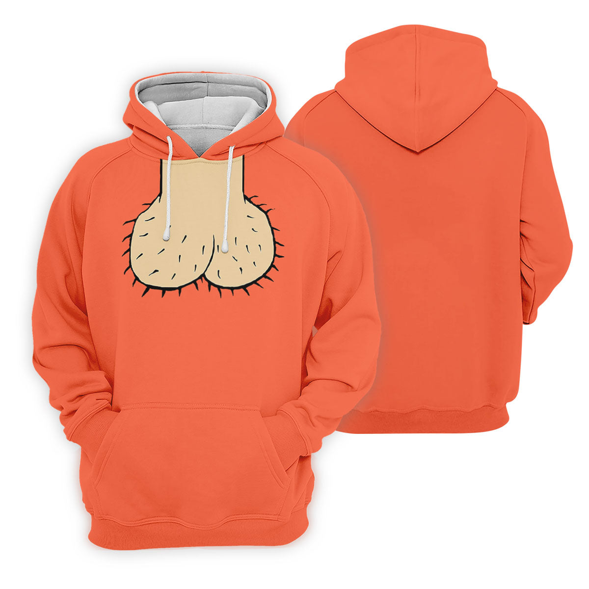Orange Funny Dickhead Faux Chest Golf Shirt, Golf Shirts For Men, Mens Golf Apparel