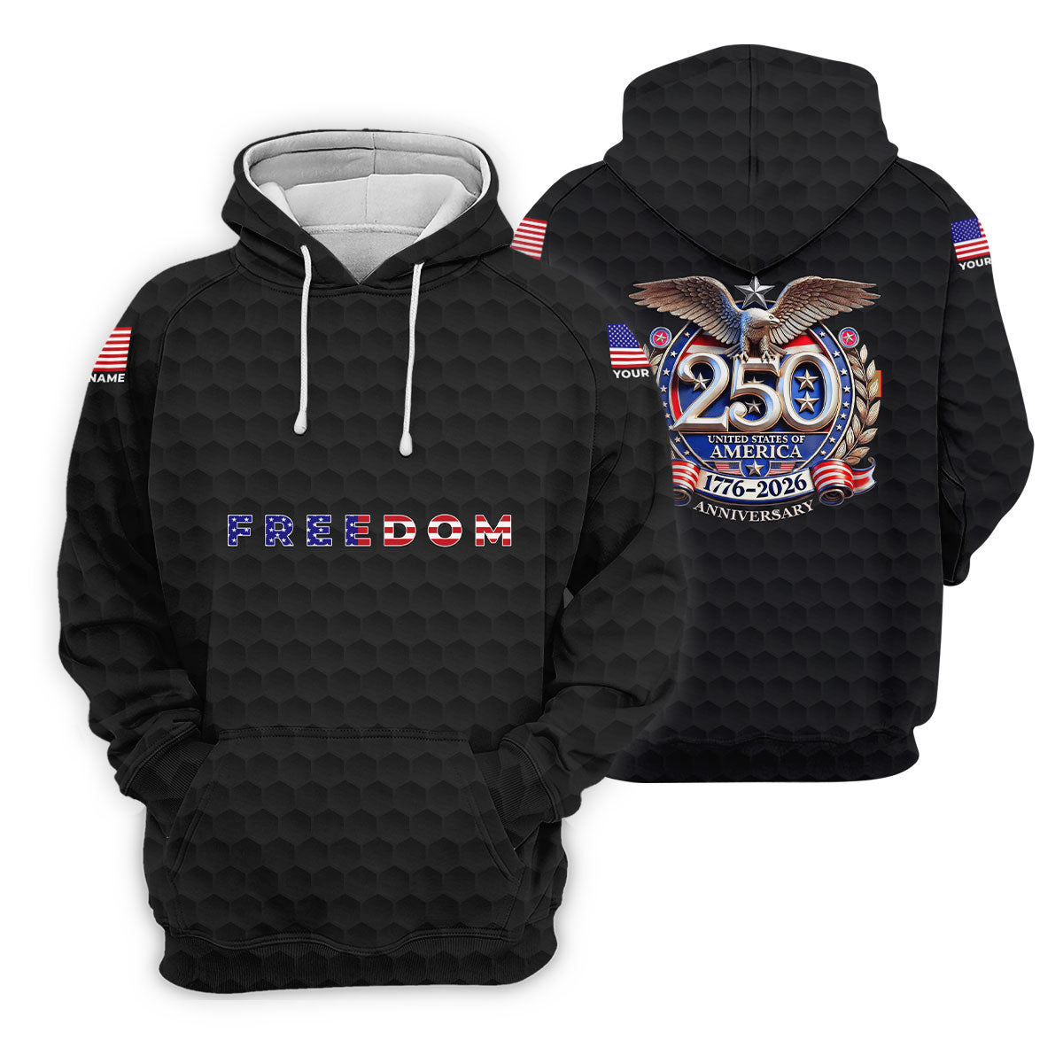 Freedom American Bald Eagle 250th Anniversary Black Golf Shirt, Patriotic 4th Of July Golf Shirt For Women