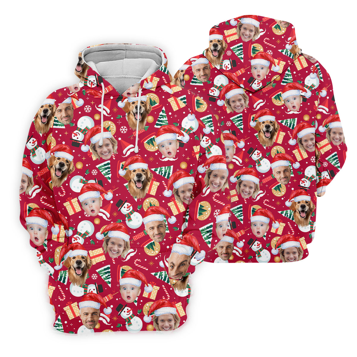 Custom Face Christmas Icons Red Golf Shirt, Christmas Golf Shirt, Ladies Golf Shirts, Golf Gifts For Women
