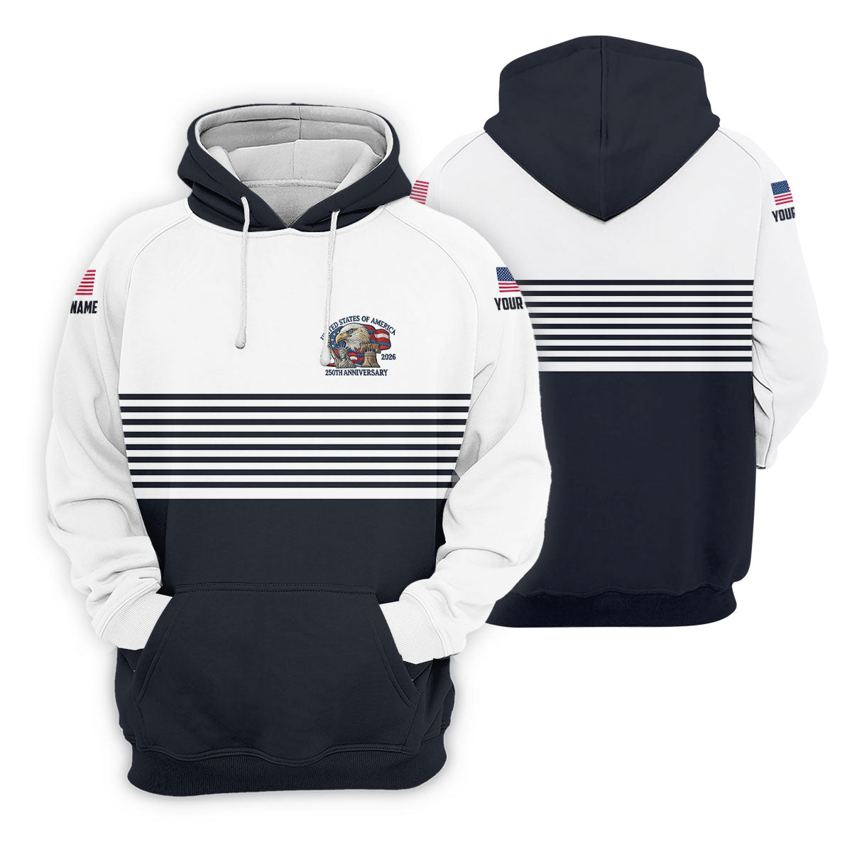 250th Anniversary Black Stripes Vintage Golf Shirt, Patriotic 4th Of July Golf Shirt For Women