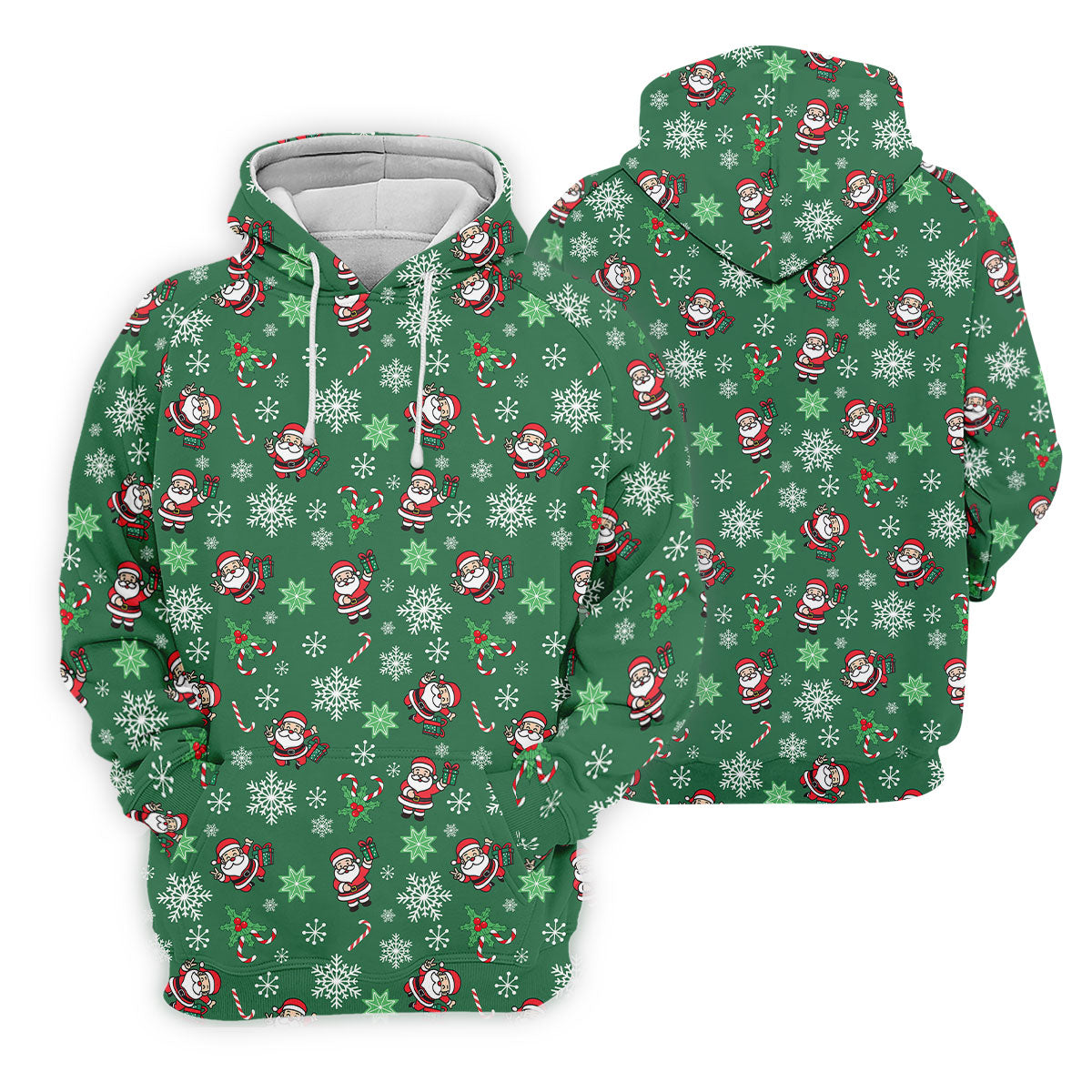 Santa Claus Pattern Christmas Green Fun Women's Golf Shirts, Christmas Golf Shirt, Ladies Golf Shirts