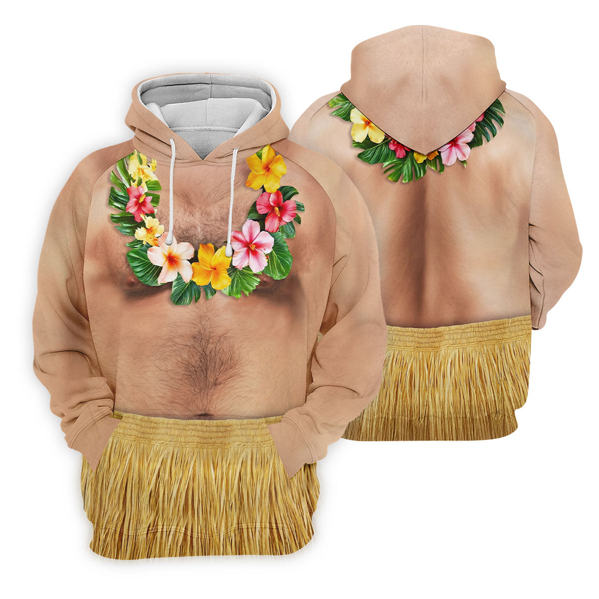 Floral Lei Tropical Theme Party Men's Funny Golf Shirts, Hawaiian Golf Shirt, Polo Shirts For Men