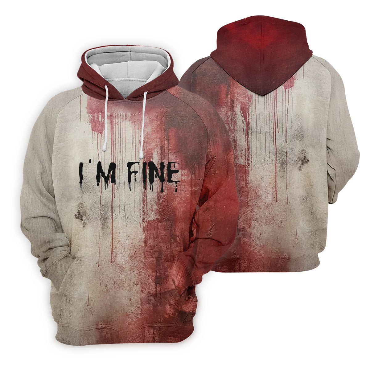 I'm Fine Halloween Blood Splatter Women Golf Top, Horror Blood Ladies Golf Polos, Unique Gift For Golfer