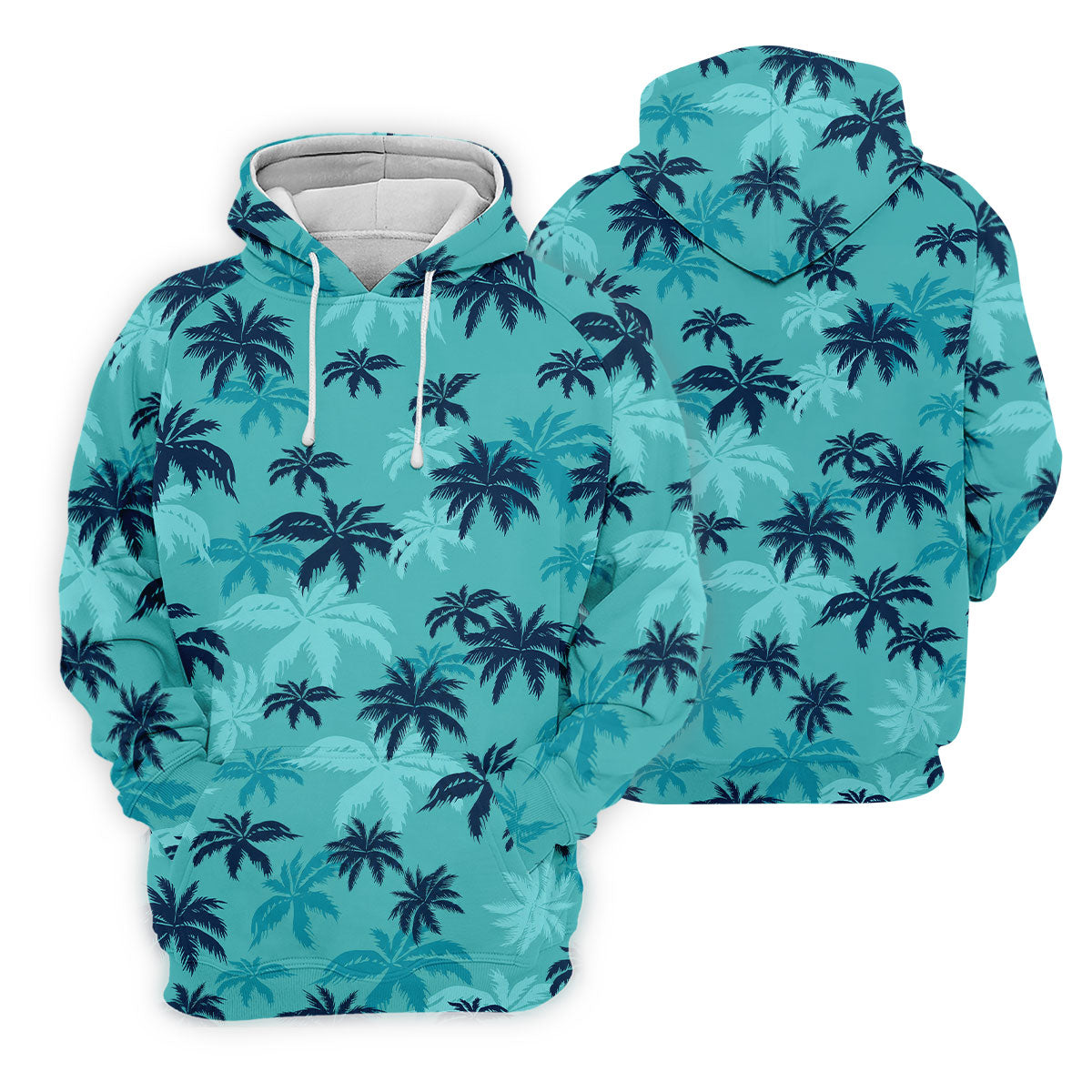 Turquoise Palm Tree Tropical Golf Shirt, Women's Golf Shirt, Golf Polo For Women, Golf Shirts For Women
