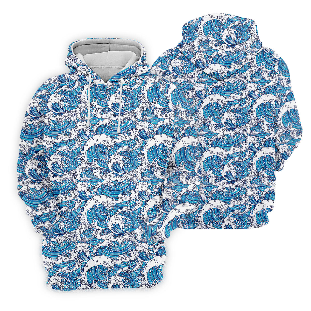 Japanese Wave Art Hawaiian Golf Shirt, Summer Ocean Men's Golf Shirt, Polo Shirts For Men