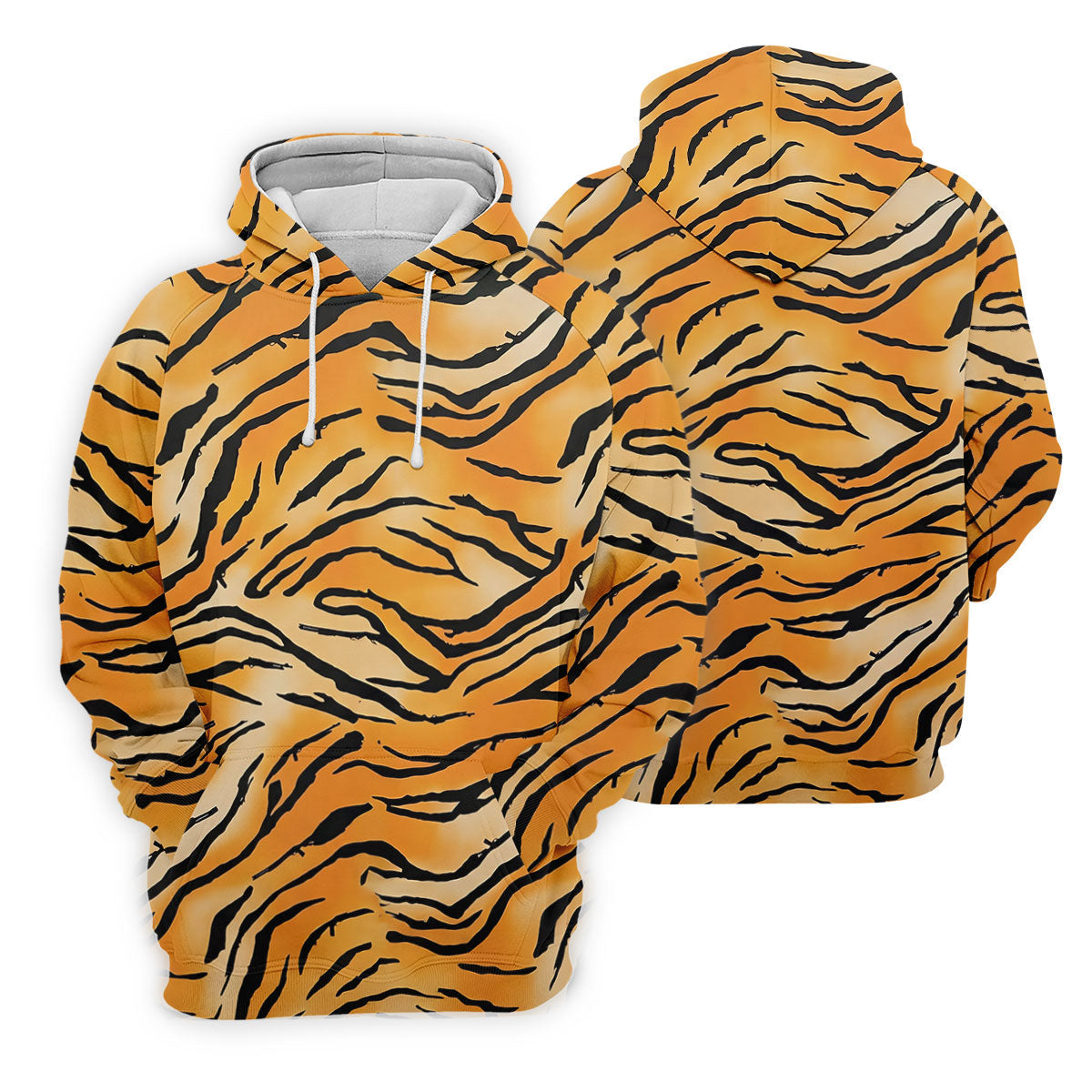 Tiger Stripe Pattern Hawaiian Golf Shirt, Men's Funny Golf Shirts, Golf Shirts For Men
