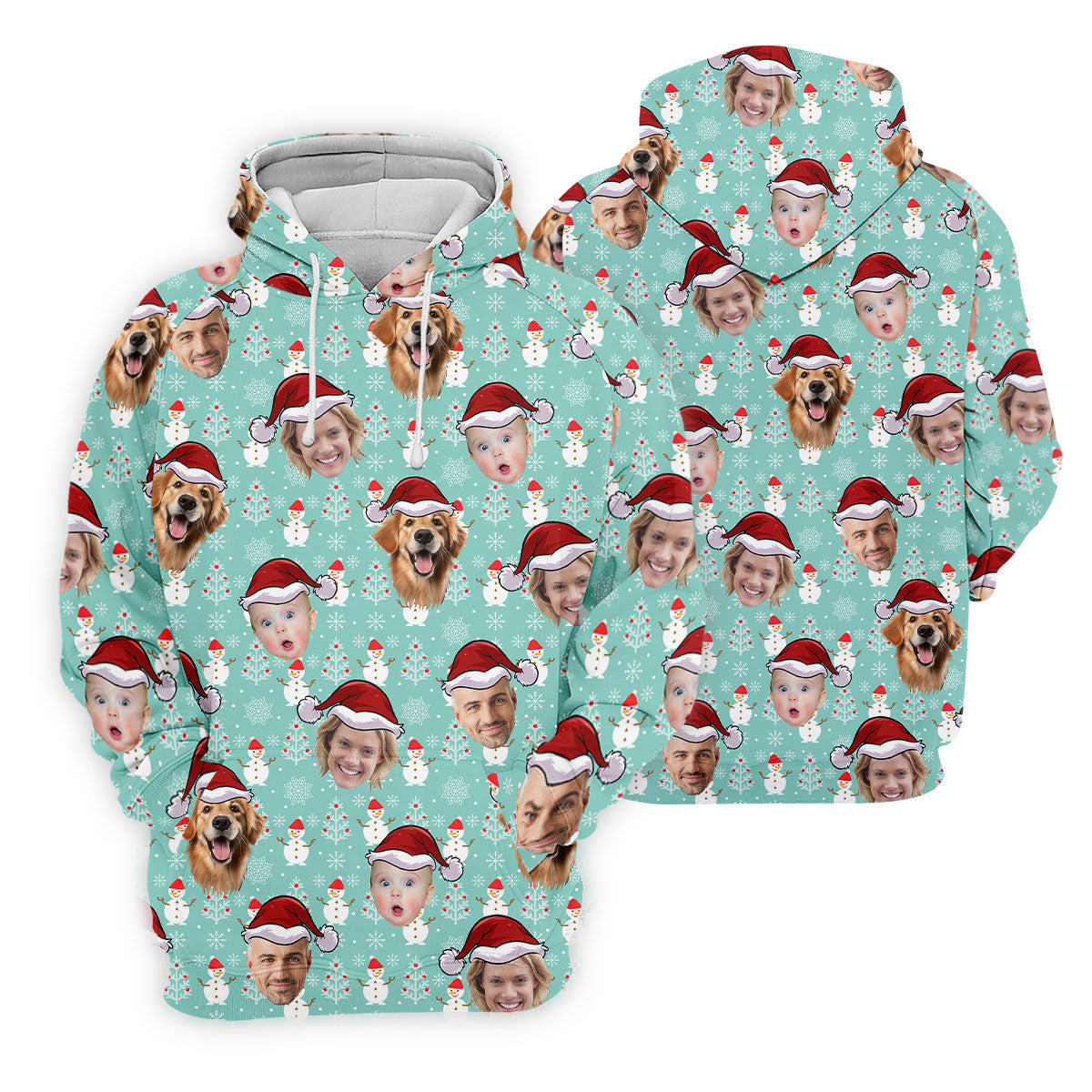 Custom Face Mint Christmas Women's Golf Tops, Ladies Golf Shirts, Christmas Golf Gift