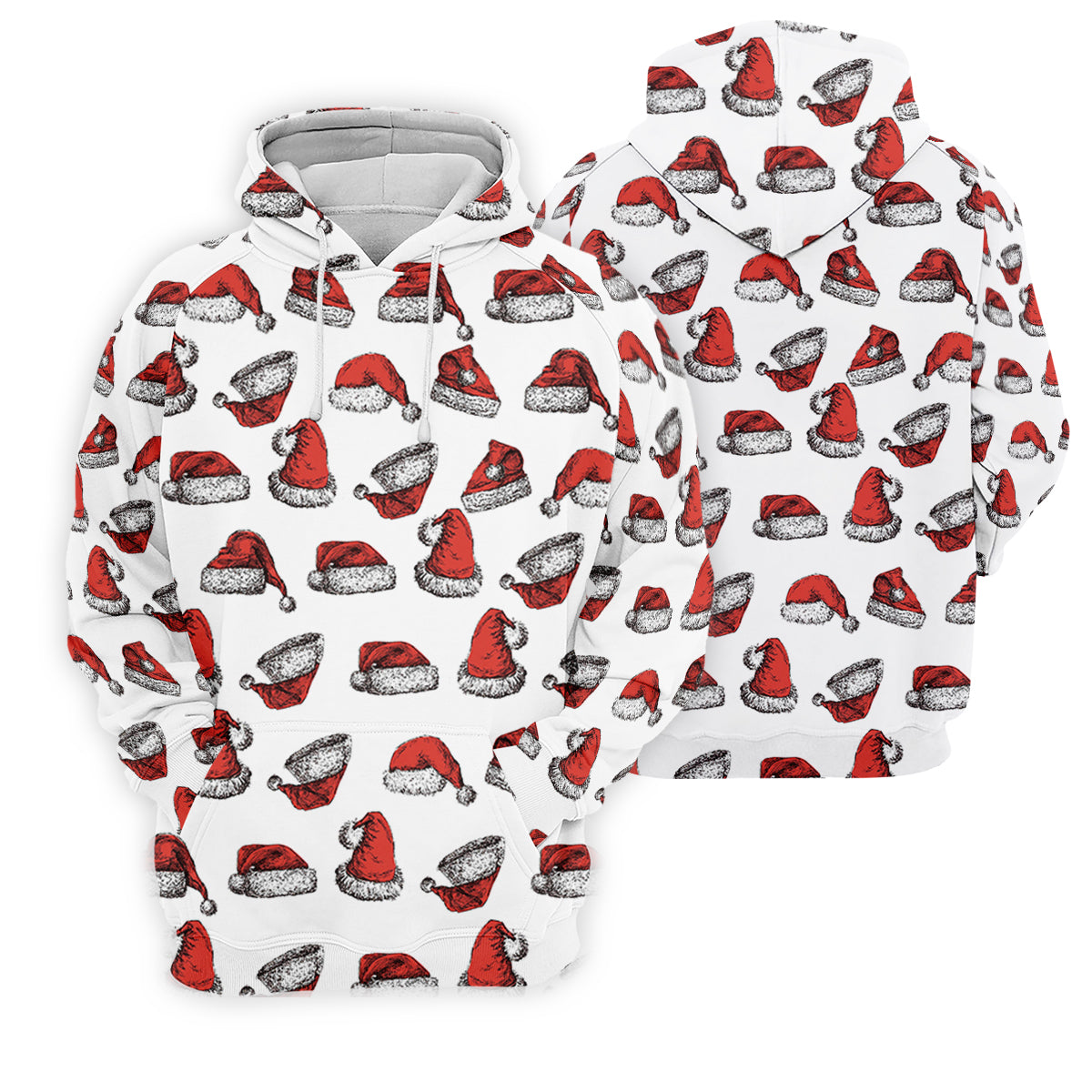 Santa Hat Pattern Christmas White Golf Tops For Women, Christmas Golf Shirt, Ladies Golf Apparel