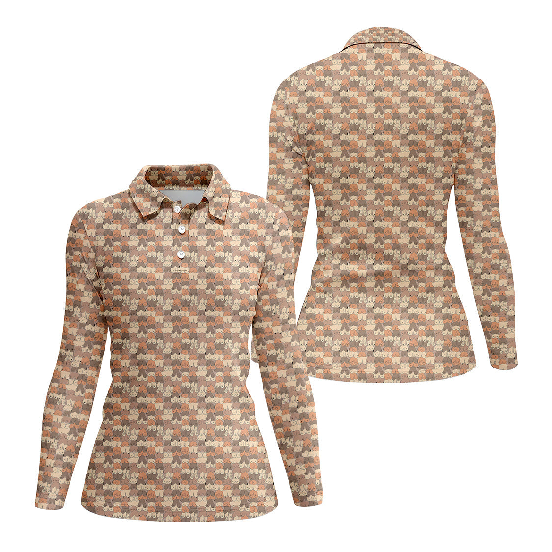 Pattern Golf Polos,  Boob Design Funny Golf Shirt for Men, Crazy Golf Shirts