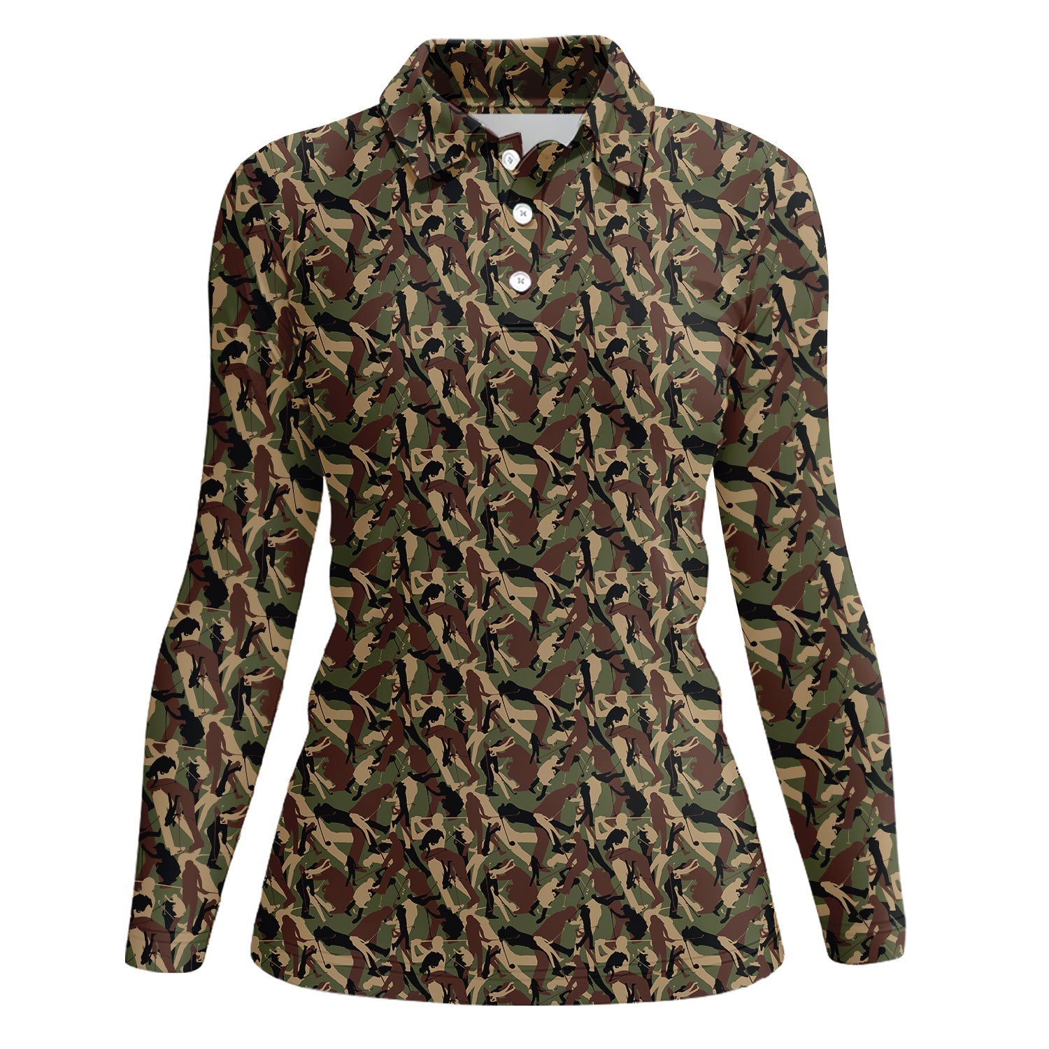 Camo Pattern Golf Polos For Men, Crazy Golf Shirts, Golf Gift For Golfer, Funny Golf Shirt