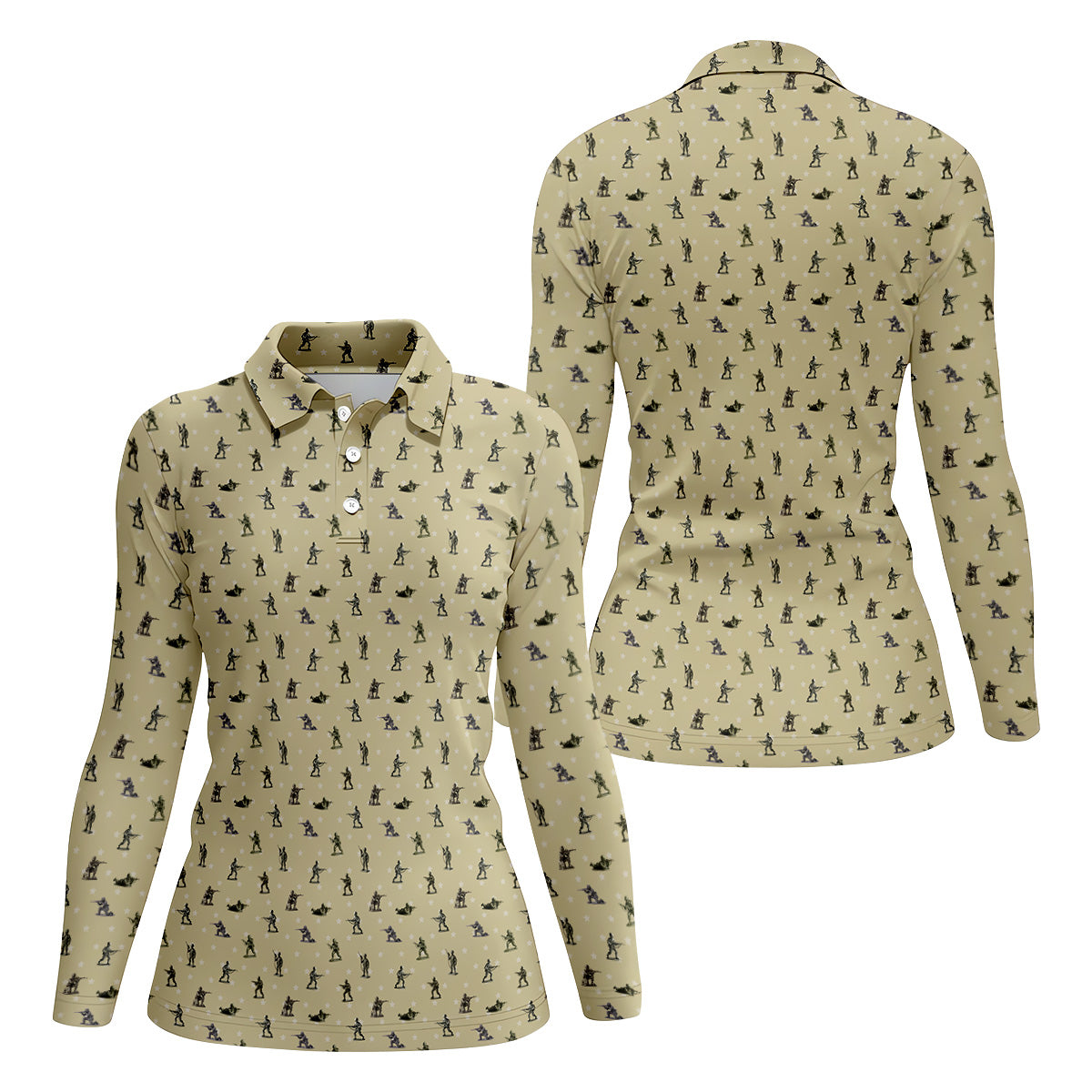Veteran Khaki Women's Golf Tops, Gift For Veteran, Veterans Day Gift, Ladies Golf Shirts