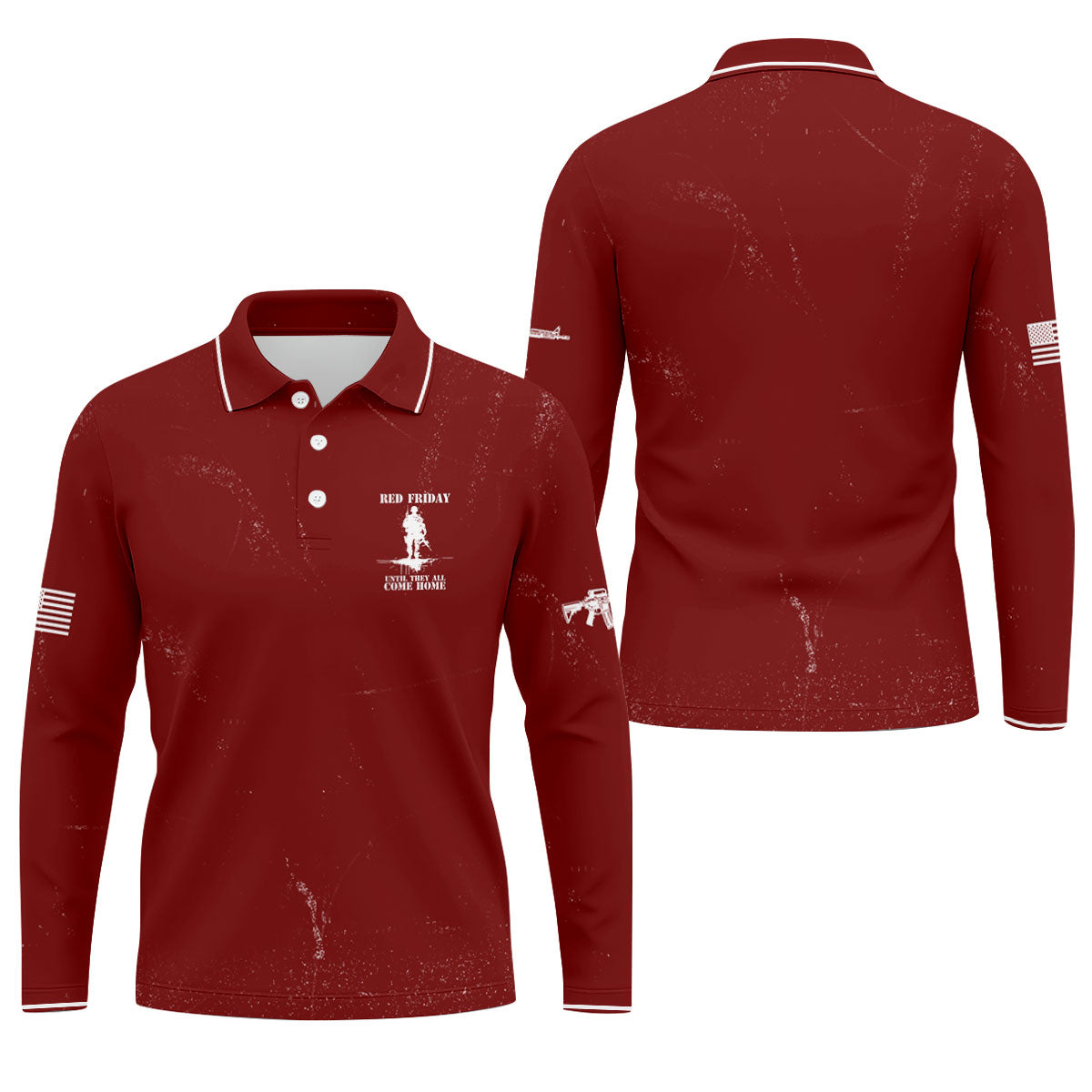 RED Friday Untill They All Come Home Red Golf Shirt, Veteran Memorial 250 Years Polo Shirts For Men