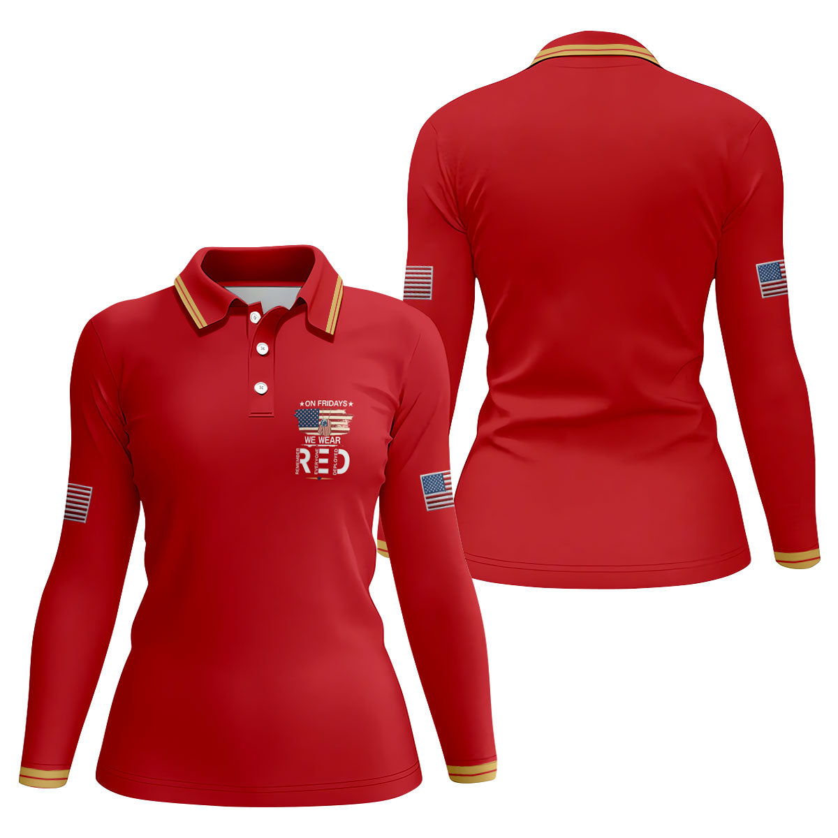 On Friday We Wear Red Patriotic 4th Of July Golf Shirt, 250 Years Women's Golf Tops