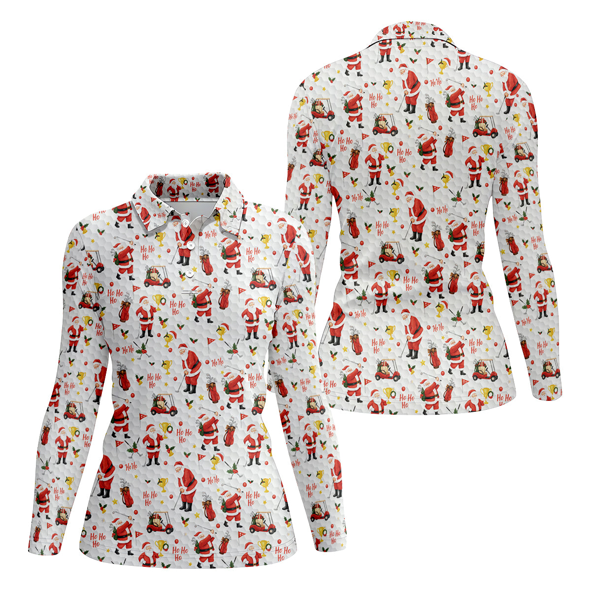 Ho Ho Ho Santa Golf Shirt For Women, Christmas Golf Shirt, Ladies Golf Shirts, Golf Gifts For Women