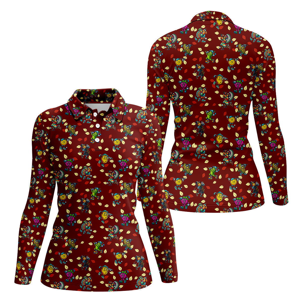 Funny Thanksgiving Dishes Women Golf Top, Fun Women's Golf Shirts, Ladies Golf Polos