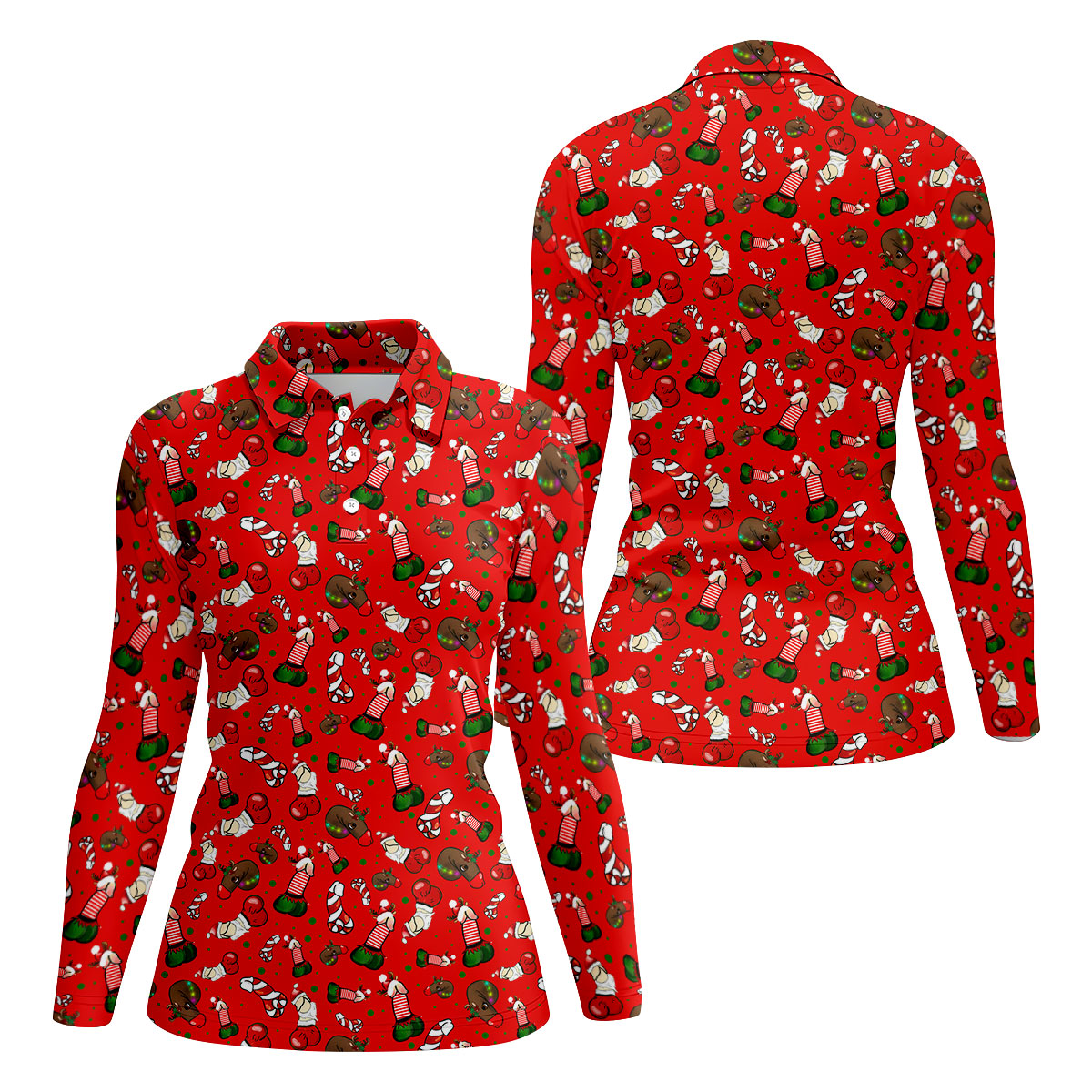 Funny Christmas Women's Golf Tops, Funny Dirty Red Golf Shirt, Christmas Golf Shirt, Golfing Apparel
