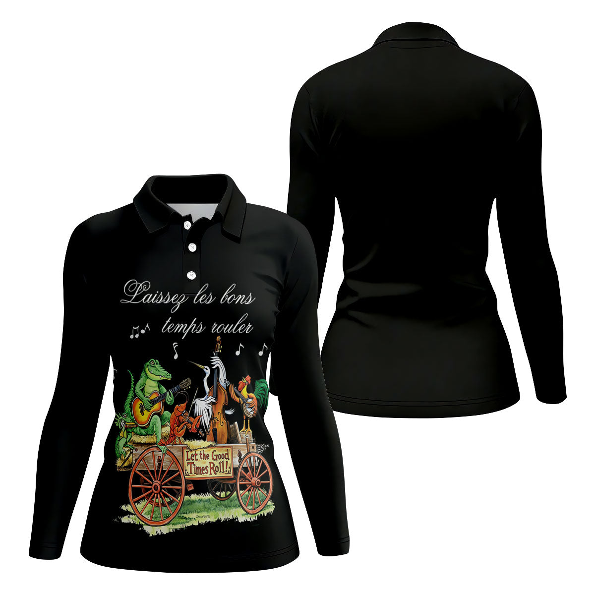Let The Good Times Roll Animals Band Mardi Gras Celebrations Women's Golf Tops, Ladies Golf Polos