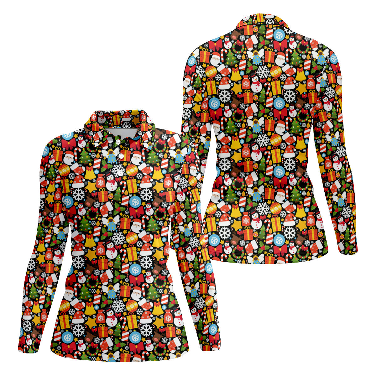 Festive Christmas Women Golf Top, Christmas Golf Shirt, Ladies Golf Shirts, Golf Gifts For Women