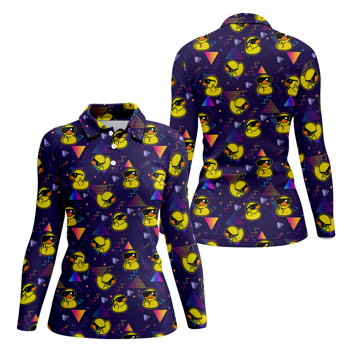 Funny Yellow Duck Sunglasses Golf Shirt, Women's Golf Shirt, Golf Polo For Women, Cute Golf Outfit