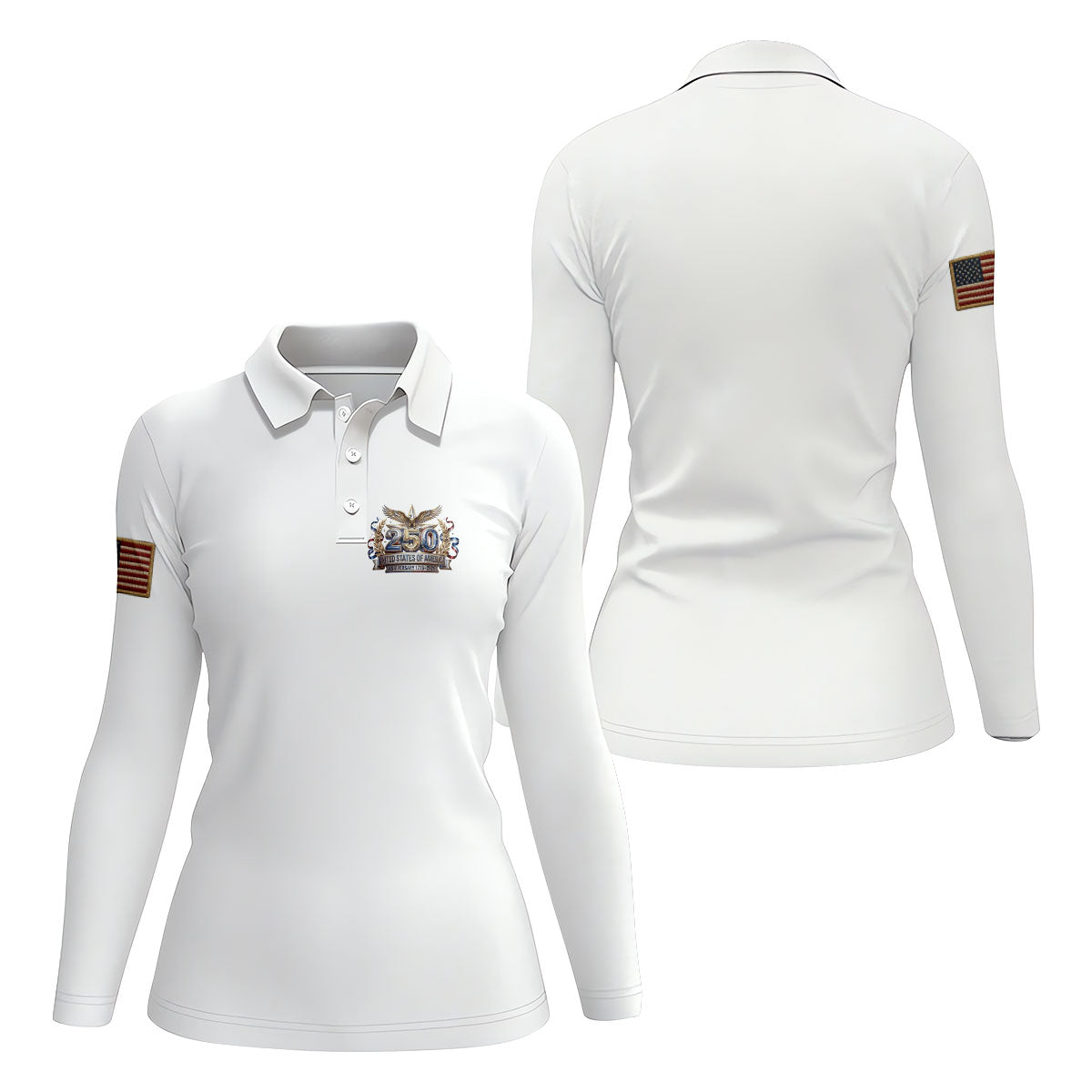 250 Years USA Anniversary 1776-2026 Ladies Golf Tops, America Patriotic Golf Shirt For Women