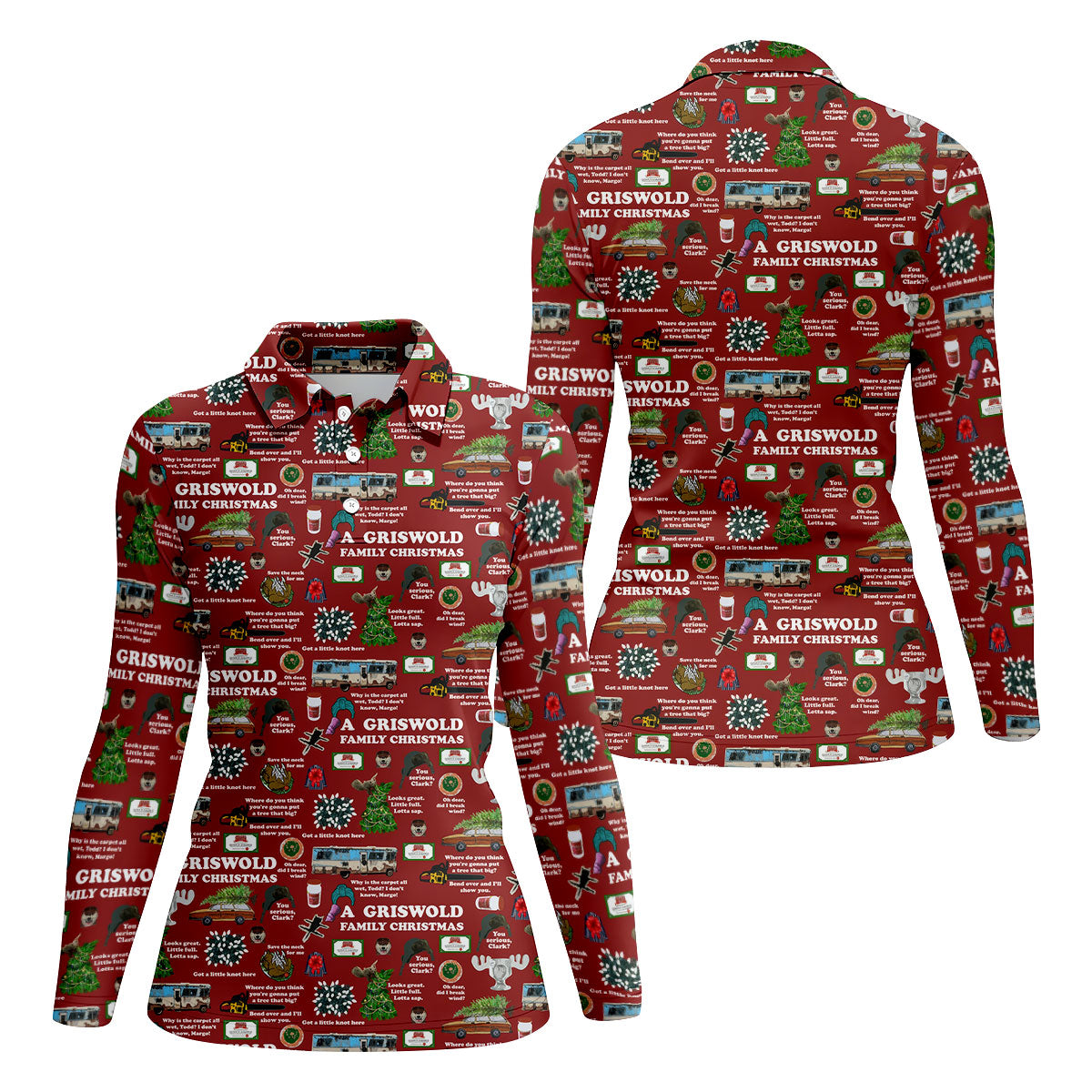A Griswold Family Christmas Women's Golf Tops, Christmas Golf Shirt, Ladies Golf Polos, Golf Gift For Ladies