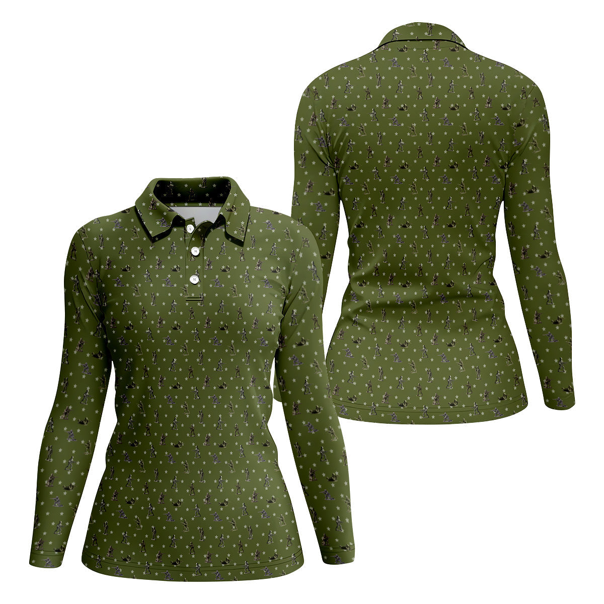 Veteran Green Women's Golf Tops, Gift For Veteran, Veterans Day Gift, Ladies Golf Shirts