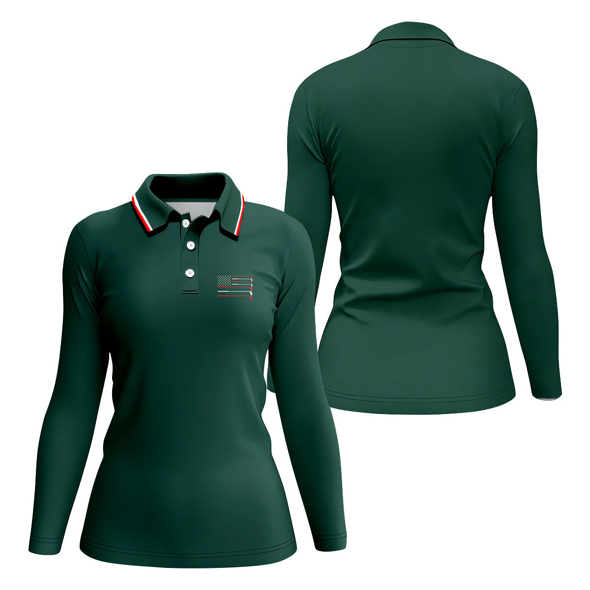 Golf Clubs US Flag Logo 250 Years Green Golf Shirt, Patriotic 4th Of July Golf Shirt For Women