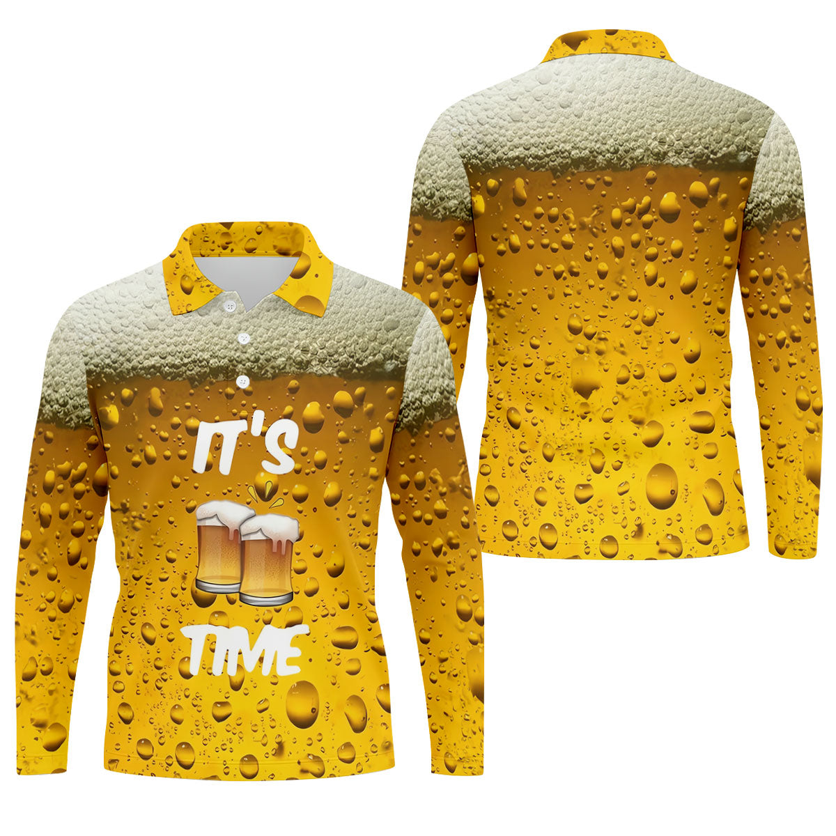 It's Time Golf And Beer Men's Funny Golf Shirts, Hawaiian Golf Shirt, Polo Shirts For Men