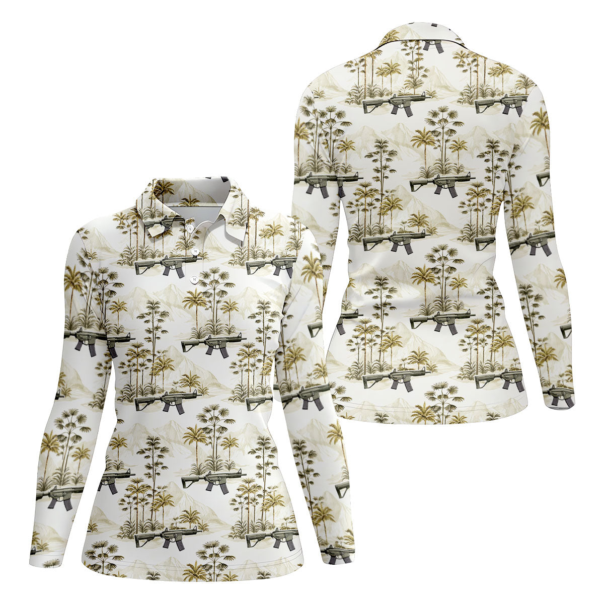 Military Theme Hawaiian Golf Shirt, Cool Golf Shirt, Ladies Golf Shirts, Women's Polo Shirt