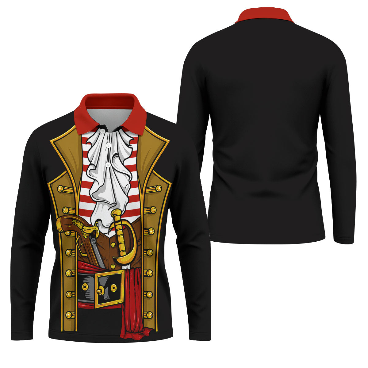 Pirate Captain Outfit Golf Shirt, Swashbuckler Costume Design, Golf Shirt For Men