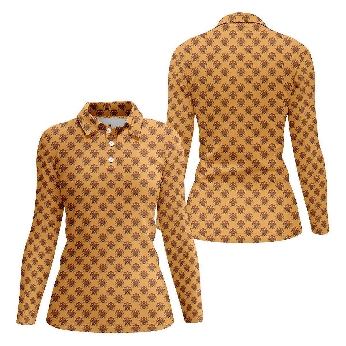 Guess What Turkey Funny Thanksgiving Polo Shirt Women's Golf Tops, Ladies Golf Shirts, Golfing Apparel