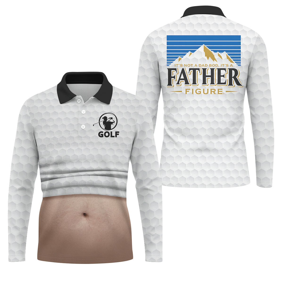 It's Not A Dad Bod It's A Father Figure Men's Funny Golf Shirts, Father's Day Golf Gift